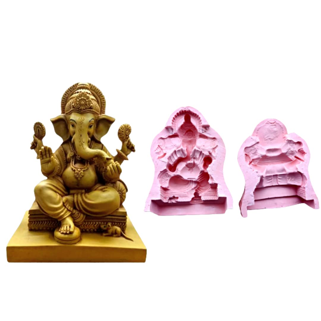 Claysphere Nadaprathishta Ganesha Silicone 3D Mould (Big) for Clay Ganesha Idol Making