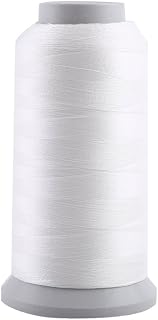 Luminous Spool Hand Embroidery Noctilucent Sewing Thread Spool Glow Dark Machine Mixed Colors for Sewing Craft (White 3000 Yards)