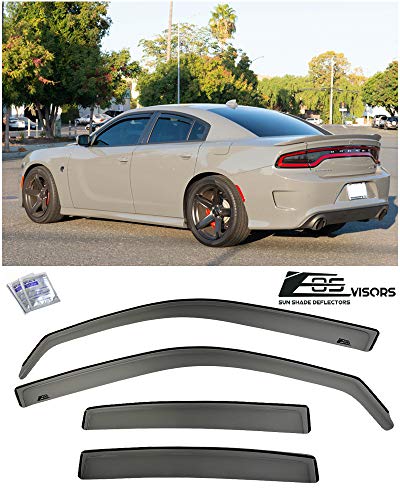 Extreme Online Store Replacement for 2011-2020 Dodge Charger | EOS Visors in-Channel Style Smoke Tinted Side Vents Rain Guard Window Deflectors