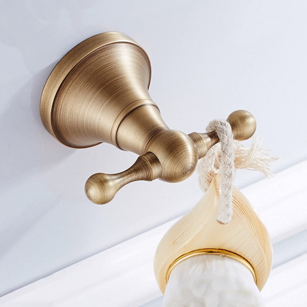 Accesorios de baño de Bronce Juego de herrajes Antiguo Secador de Pelo Estante Abrigo Toalla Estante Barra Barra Ducha Jabonera Soporte Cepillo de baño, Gancho para bata6