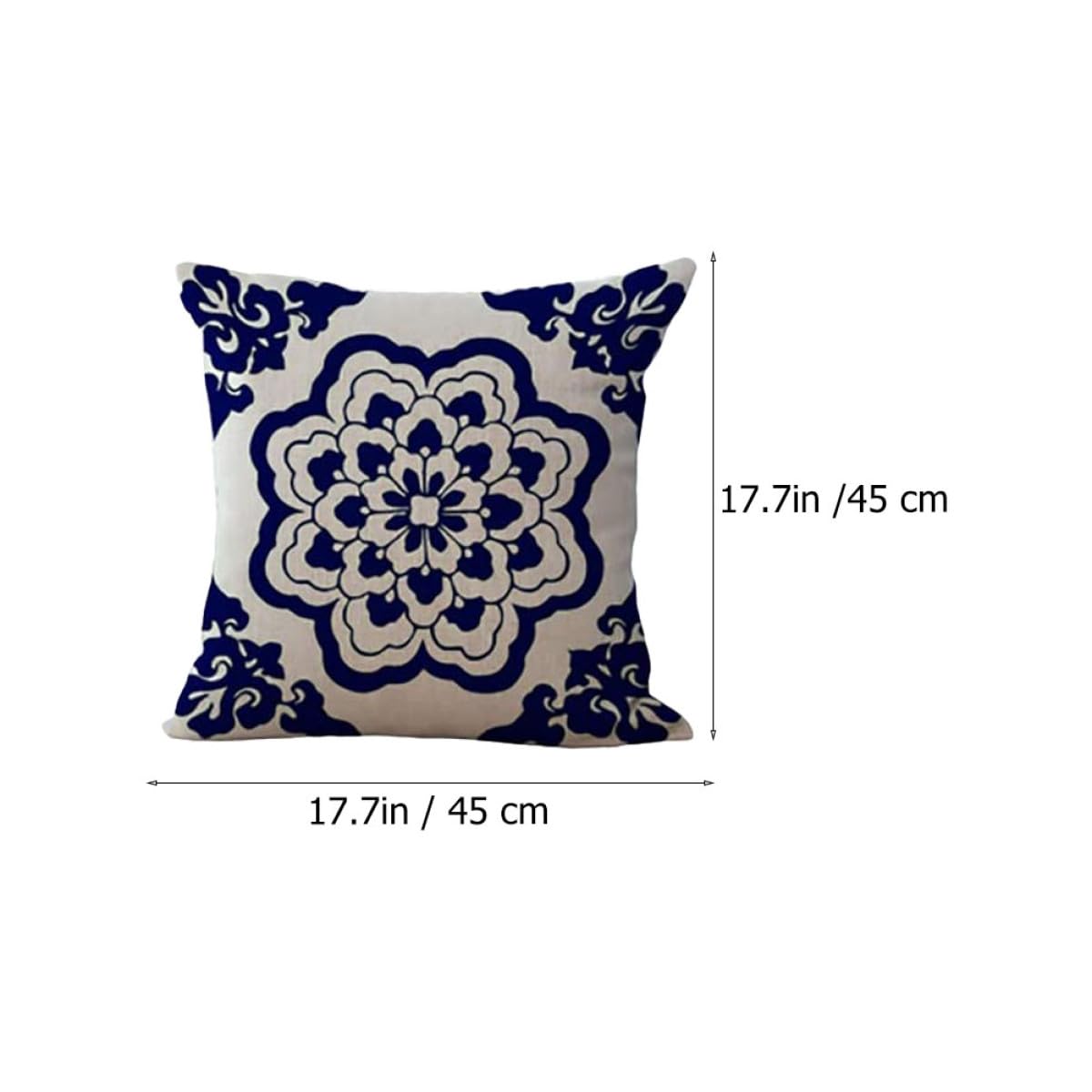 SHINEOFI Set 4 Federe per Cuscino Quadrate in Lino Motivo Floreale Stile Cinese, Copricuscini Decorativi 45X45 CM per Soggiorno Casa Ufficio Bar Hotel