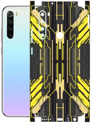 Image of AtOdds - Full Body Back Screen Guard Protector Film - Lamination Wrap Skin Sticker Compatible with REDMI Note 8 | Scratchproof Matte Finish (Cyber Yellow)