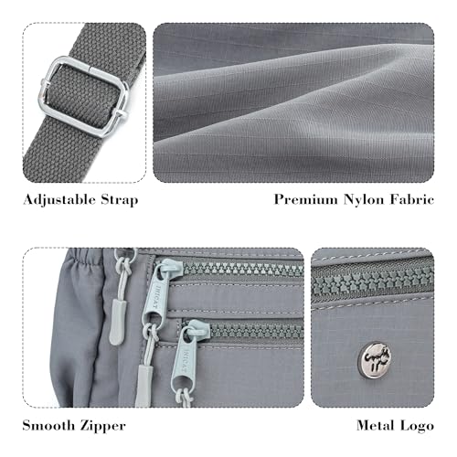 Image of AOCINA Nylon Crossbody Bags for Women Multi Pocket Cross Body Purses | Lightweight Cross Body Bag for Woman with Compartments Lots of Pockets Ladies Messenger Shoulder Handbag for Everyday Travel