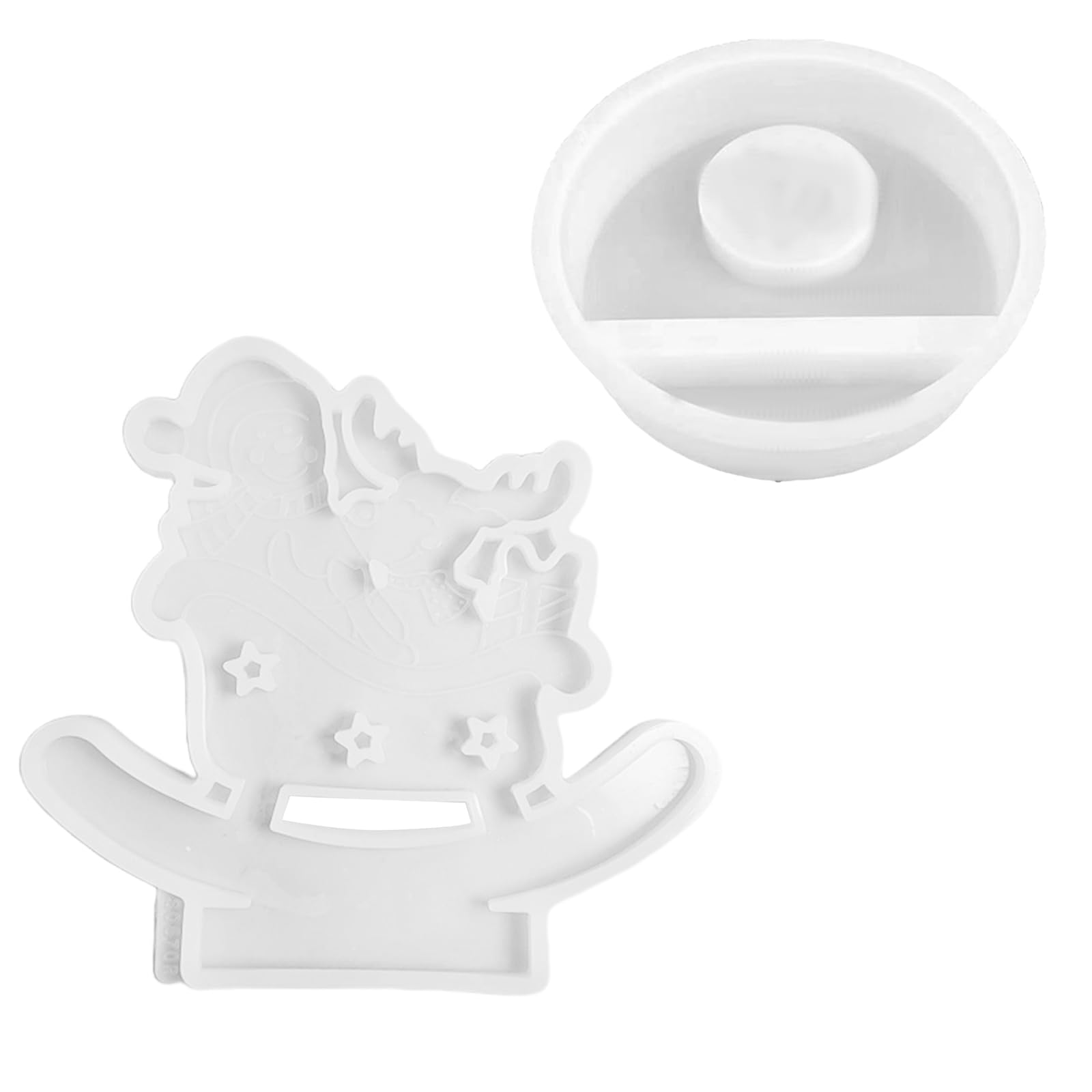 Yhplxyuus Snowman Silicone Molds Elks Holder Molds Plasters Concrete for Table Home Decorations Snowman Holder Elks Silicone
