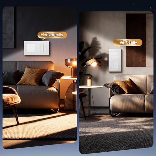 BSEED Smart Lichtschalter mit WiFi Dimmer Schalter, LED Dimmschalter Unterputz, Kompatibel mit Alexa&Google Home, PC Rahmen, Smarte Zeitpl&auml;ne, 4 Fach 1 Weg, Wei&szlig;(Neutralleiter Erforderlich)