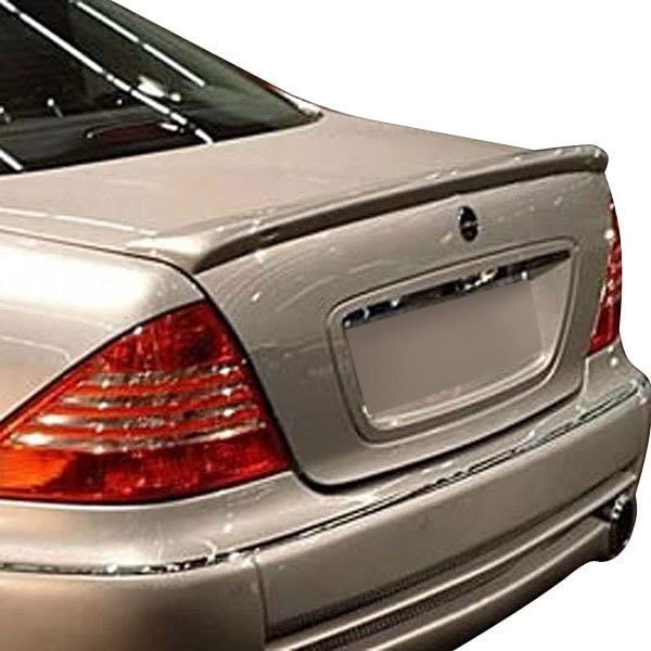 Trunk Spoiler Compatible with 1999-2006 Mercedes-Benz S-Class Sedan Factory Style Flush Mount Painted Color 197 Obsidian Black Metallic No Drill