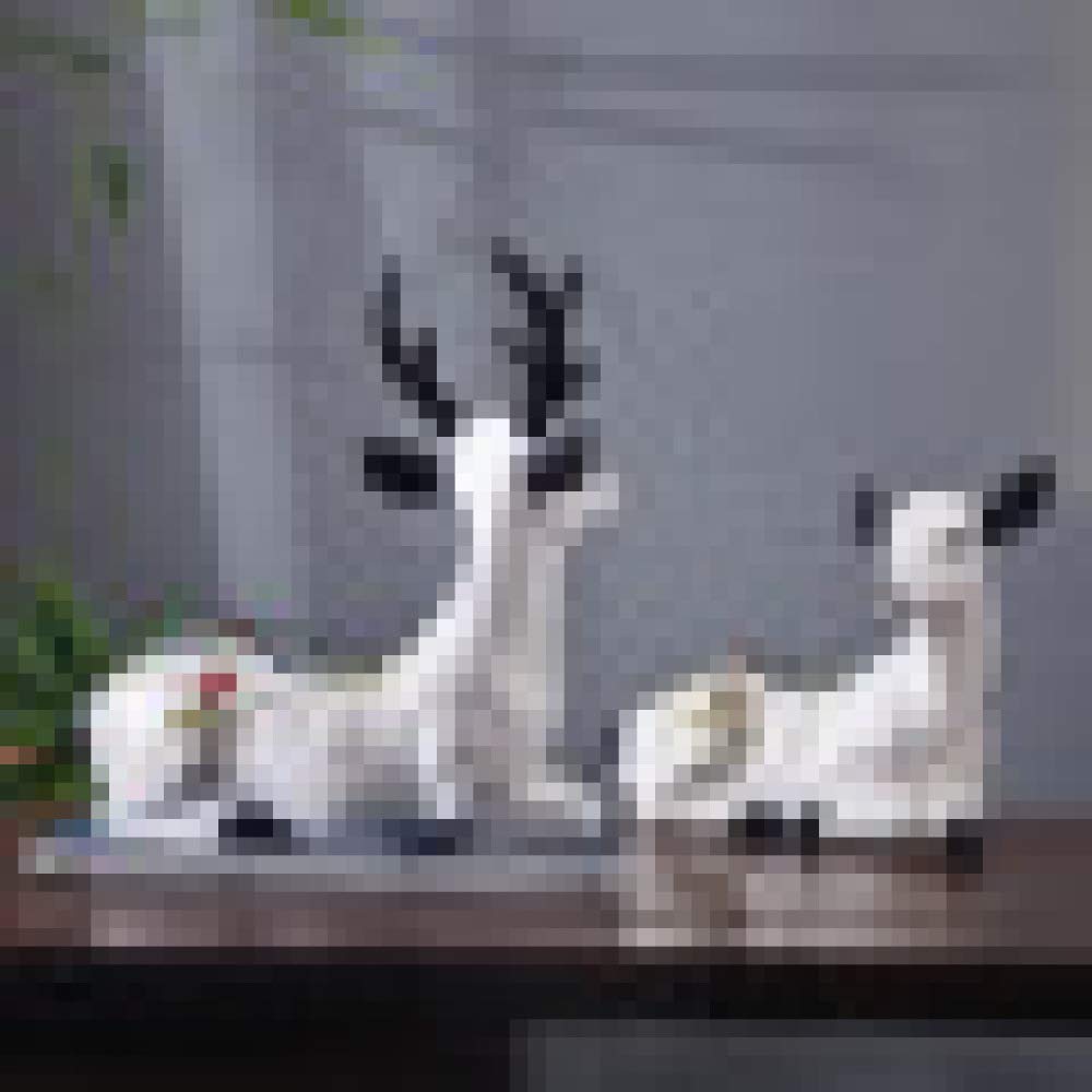 Set Decorativo De 4 Ciervos De Cerámica - Familia De Ciervos Para Estantería, Dormitorio O Salón, Diseño Nórdico