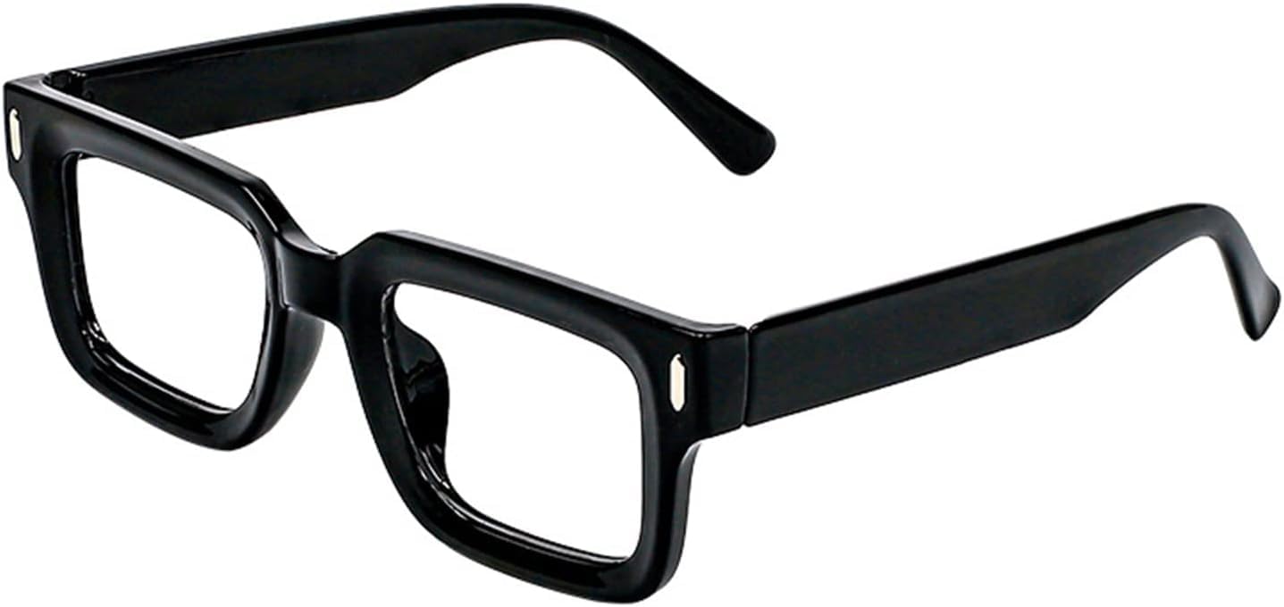 Occhiali da Lettura per Uomo/Donna, Lettore di Computer Rettangolare con Cerniera A Molla Che Blocca La Luce Blu, Black, 3.0X