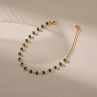 Vista 50 de Delicadas pulseras de oro para mujer, chapado en oro 18, ajustable, mal de ojo, mariposa, cuentas, perla, corazón, turquesa, hecha a mano para mujer