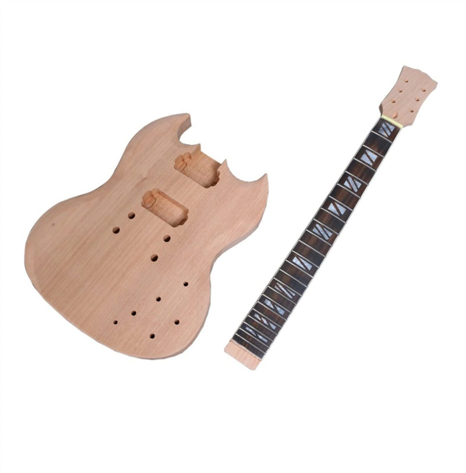 FLFL 1 Zestaw Elektrycznych Gitary Kit Mahogany Guitar Body Neck 22Fret 24.75inch Set Niedokończony zestaw gitarowy