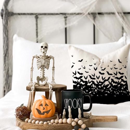 Pandicorn PP-421-18 Black Bats Halloween Pillow Covers 18X18 Set Of 2 Horror Spooky Creepy Halloween Decorations Indoor Outdoor Decorative Throw Pillows Cushion Cases thumb #2