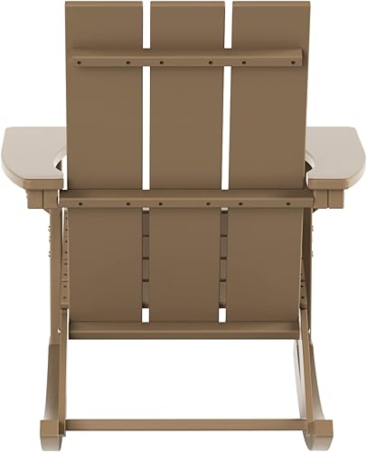 Miniatura 9 de WO Home Furniture - Juego de 2 mecedoras Adirondack para todo tipo de clima y protección UV para cualquier espacio al aire libre (madera envejecida)
