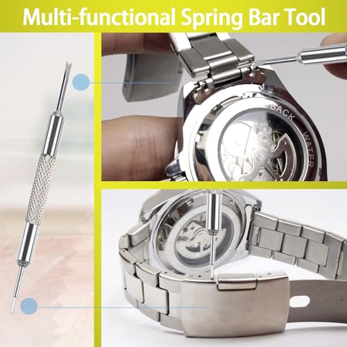 GLDCAPA Uhrenarmband Reparatur Werkzeug Set, Werkzeug zum Einstellen von Uhrenarmbändern, Ersatz für Uhrenstifte, Uhrenhammer(Schwarz)