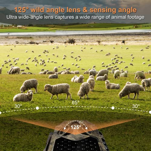 Hapimp Wildkamera WLAN 4K 32MP 125° Jagdkamera 0,1s Schnelle Trigger Geschwindigkeit Wildkamera mit Bewegungsmelder… – Bild 7