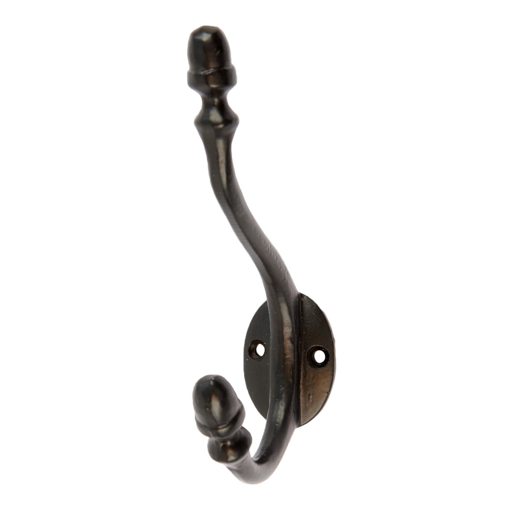 Hammer & Tongs Black 30Mm X 135Mm Antique Deco Hat & Coat Hook