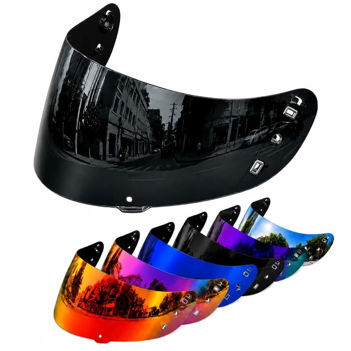 Image of PSLER Shatterproof Helmet Visor for Airform Airmada Airframe pro,Deep Smoke | Impact-Resistant ,UV400 Protection, Motorcycle Tinted Face Shield Replacement for icon Airform Airmada Airframe pro ic04