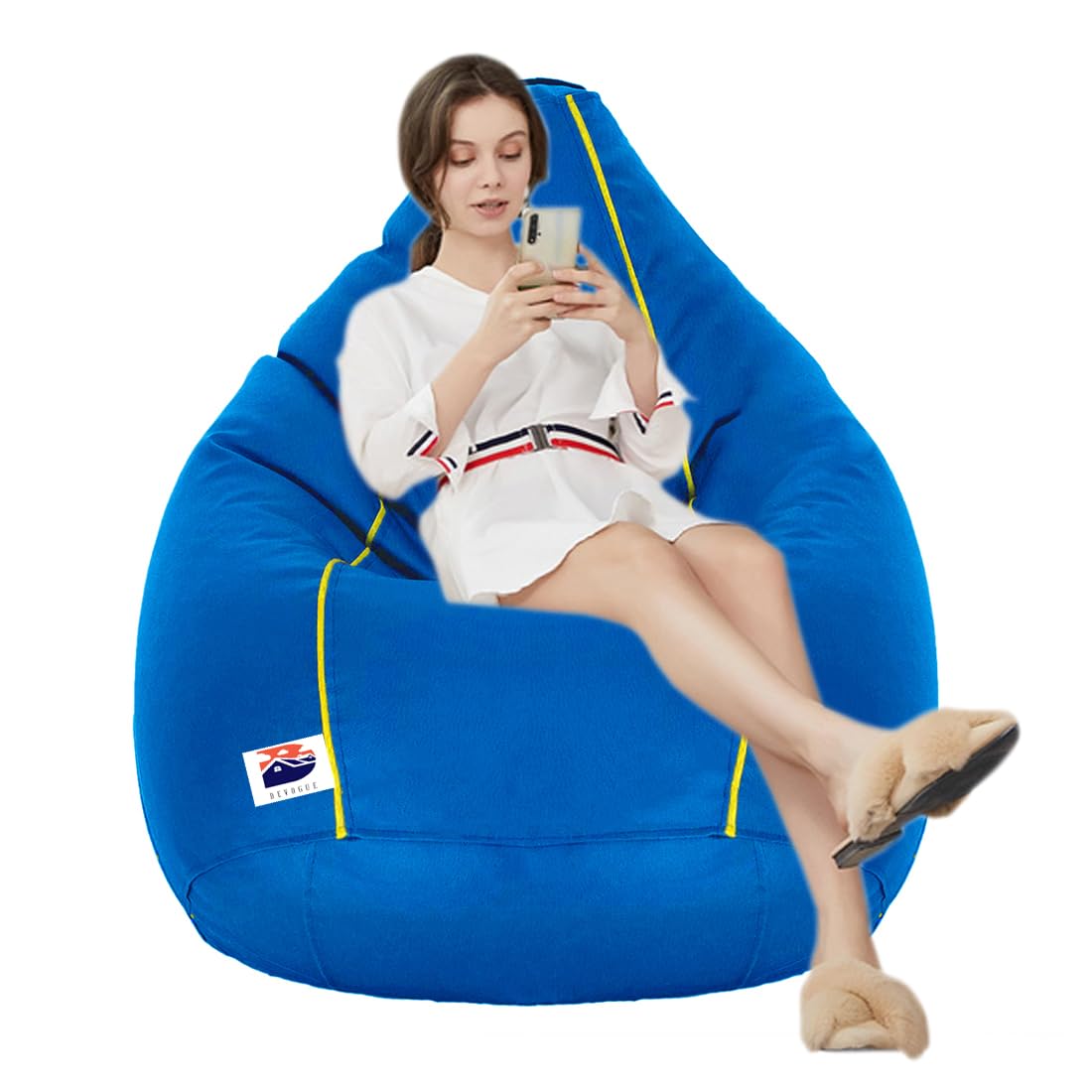 Devogue Bean Bag Cover Without Beans (Blue and Yellow) - XXL (B095YVYBVY) Amazon Price History, Amazon Price Tracker