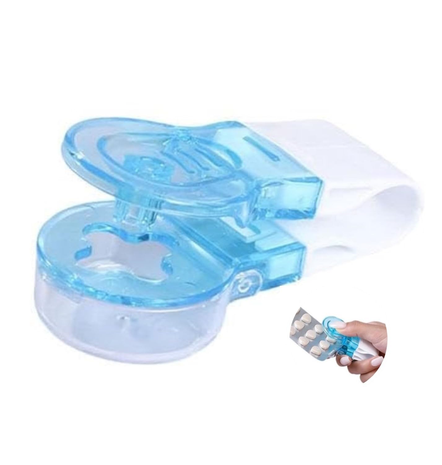 Portable Pill Box Pill Taker Remover Pill Popper for Blister Packs Pill Dispenser Storage Box Pill Puncher with Container Tablet Pill Blister Pack Opener Tablet Dispenser Pill Cutter