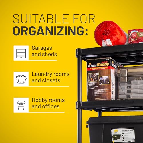 Image of Plano 5-Shelf Plastic Storage Shelves, 73 inch x 36 inch x 18 inch, 750lb Capacity, Pantry, Office, Closet and Garage Shelves, Easy to Assemble, Durable Plastic Shelving Unit