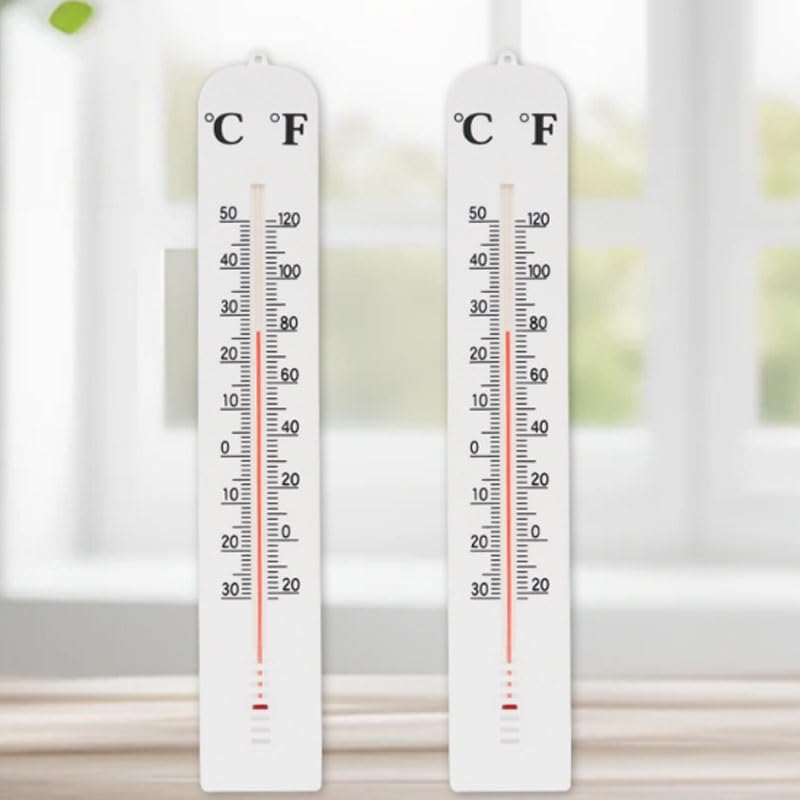 Thermometer Office Interior Glass Scaled Fahrenheit Wall Mounted