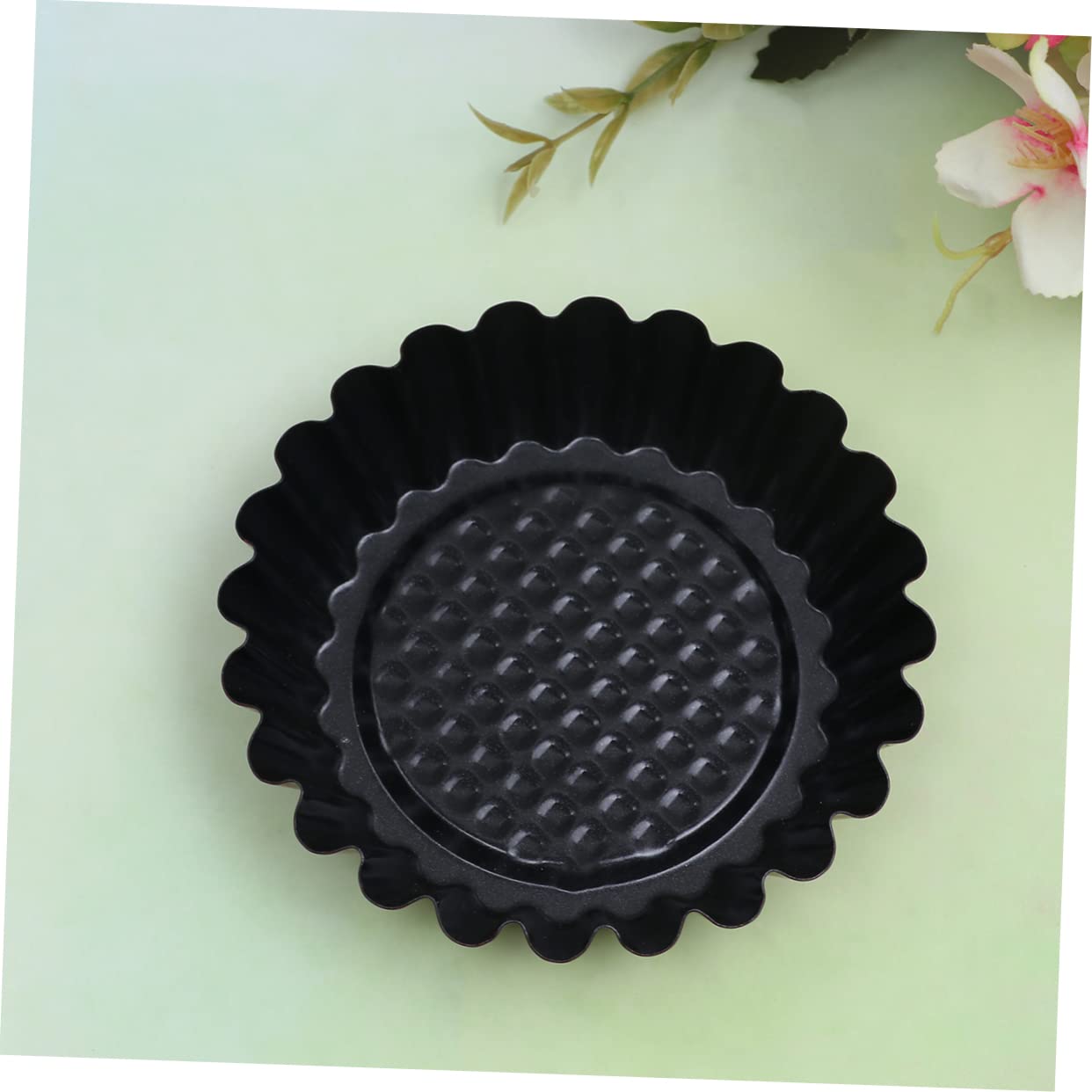 12 Moldes para Tartaletas de Acero al Carbono, Antiadherentes, Forma de Crisantemo, Desmoldado Fácil, para Hornear en Casa