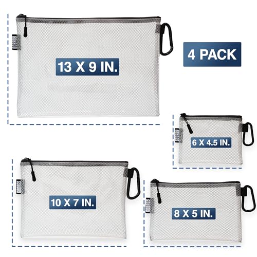 GOBAGS Air Production Multi‑Size Clear Zipper Pouch (4‑Pack) – Cable Organizer & Travel Gear Bag for Electronics, Camera Accessories, Tool Pouch & Small Tech Storage - Image 6