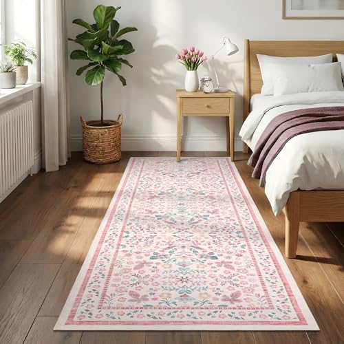 Tapis coureur GarveeHome 2x6 floral rose salle de lavage