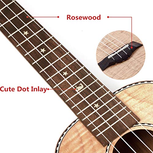 Kit Ukulélé Classique Tiger Flame Okoumé Bois pour Joueur Débutant et Professionnel Par Kmise (26 Pouces Ténor) - Les Beatles, Paul McCartney, John Lennon, RIngo Starr, George Harrison Kit Ukulélé Classique Tiger Flame Okoumé Bois pour Joueur Débutant et Professionnel Par Kmise (26 Pouces Ténor) – Image 8
