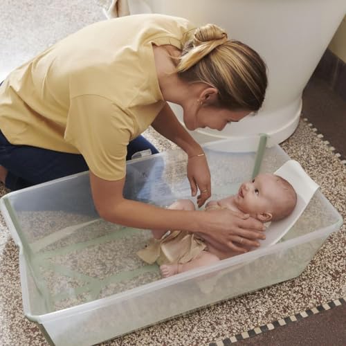 Image of Stokke Flexi Bath XL Sandy Beige - Spacious Foldable Baby Bath + Newborn Support, Lightweight Construction & Easy to Store, Ideal for Children from 0-6 Years