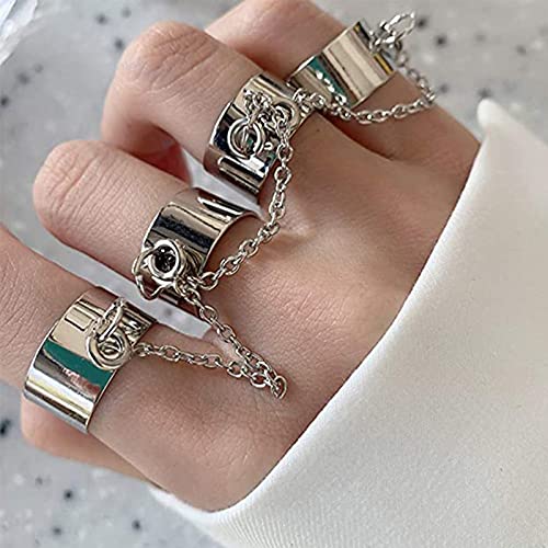 Open Vinger Ring Met Ketting Verstelbare Open Vinger Ring Stapelbare Ringen Gotische Vintage Ring Knuckle Ring Punk Ring Vrouwen En Ring Voor Creatieve Persoonlijkheid Modieuze Punk Vrouwen Mannen - Image 6