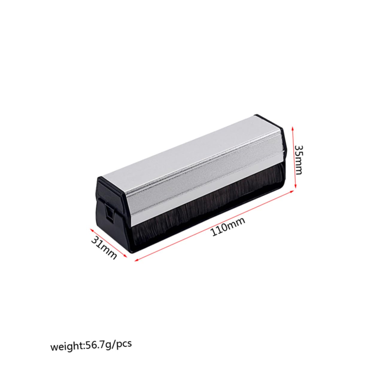 NUOBESTY Spazzola Pulizia per Vinili in Carbonio Spazzola Antistatica per Turntable e Phonograph Pulizia e Protezione Lungo Termine per Dischi in Nero