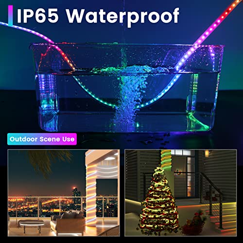 Tira de LED Muzata 16.4 pies IP65 impermeable 96 LEDs/m RGB miniatura 4