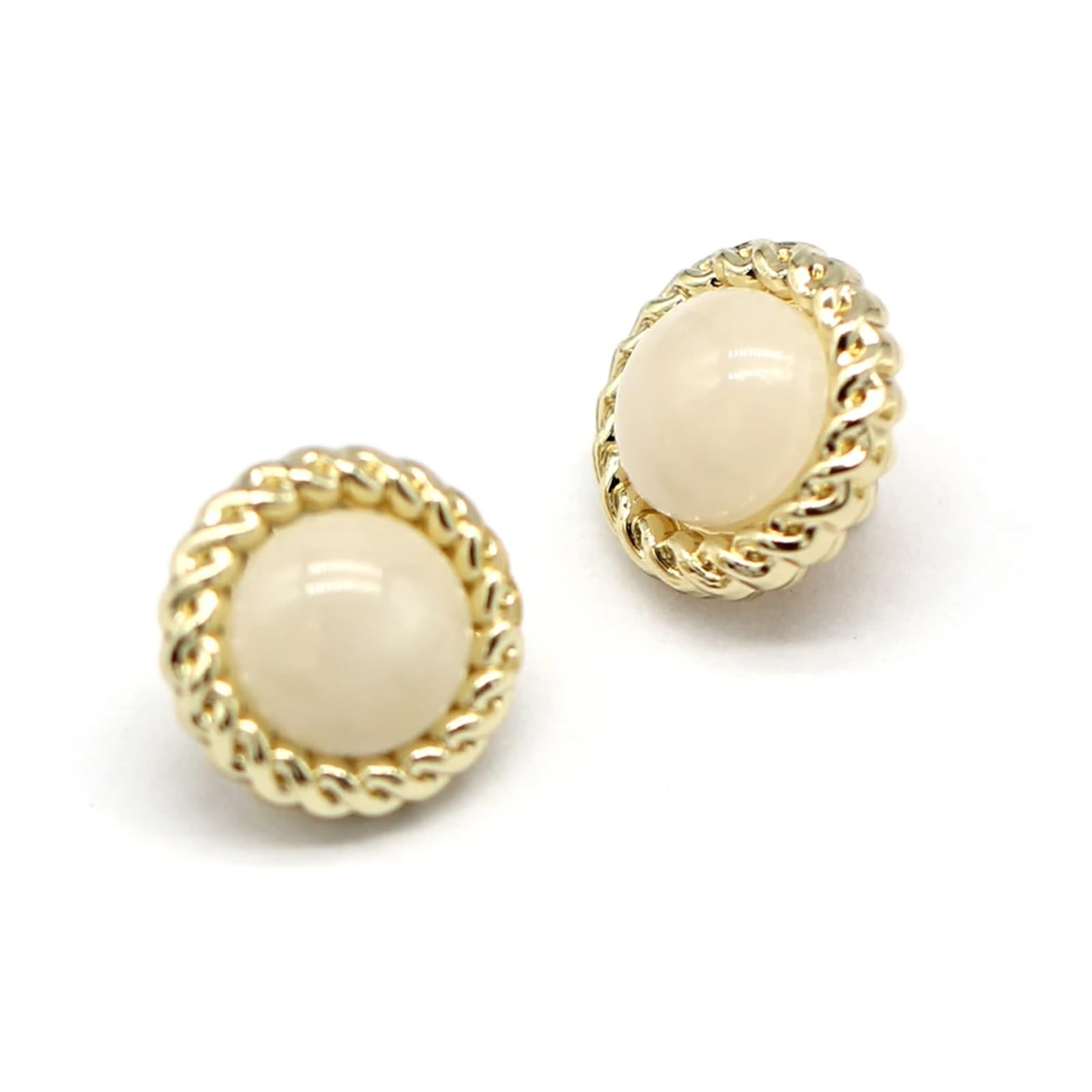 Bottoni in metallo dorato con perle, 11 mm, 100 pezzi, per camicie e vestiti vintage | Bottoni vintage dorati con perle, rotondi da 11 mm, 100 pezzi per progetti di cucito per camicie, abiti, polsini, colletti.