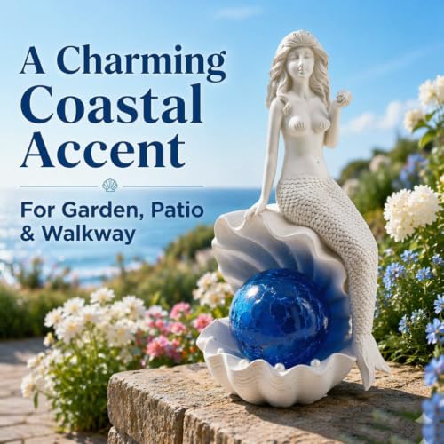 IVCOOLE Mermaid Statue Outdoor Decor Garden Statues with Solar Lights by IVCOOLE - Used condition - Image 5