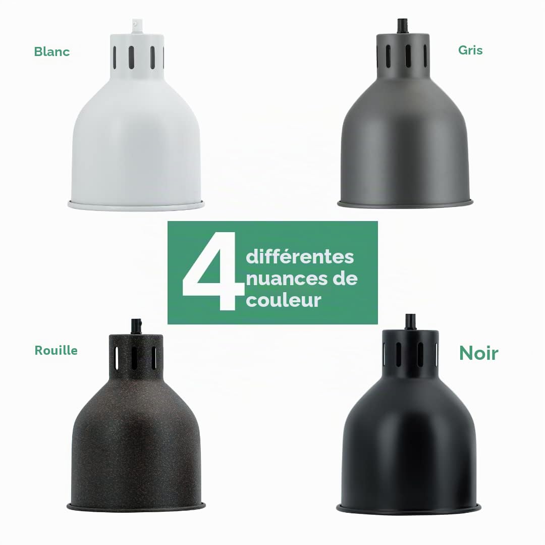 Venso EcoSolutions Abat-jour E27 SAGA noir, photosynthèse améliorée et formation de chlorophylle plus élevée, lampe de croissance à LED, lumière de croissance pour plantes d'intérieur, légumes, fleurs