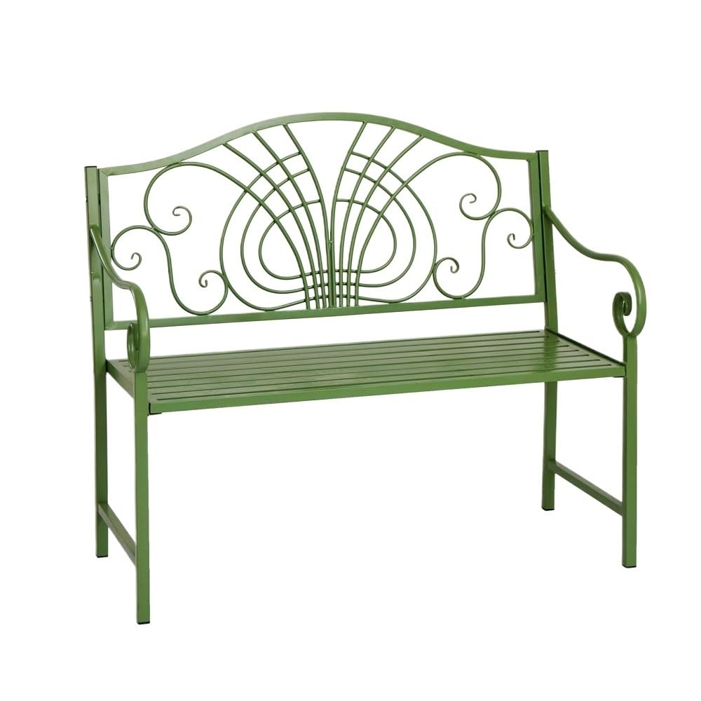 panca da giardino Panca doppia da giardino, balcone interno con sedia in ferro con schienale, posti a sedere for il tempo libero all'aperto mobili da giardino
