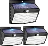 Peasur Solarlampen für Außen mit Bewegungsmelder, [3 Stück] Solarlampe Außen 180° Superhelle Solarleuchte mit Bewegungsmelder Sicherheitswandleuchte 3 Modi IP65 Wasserdichte Wandleuchte Garten