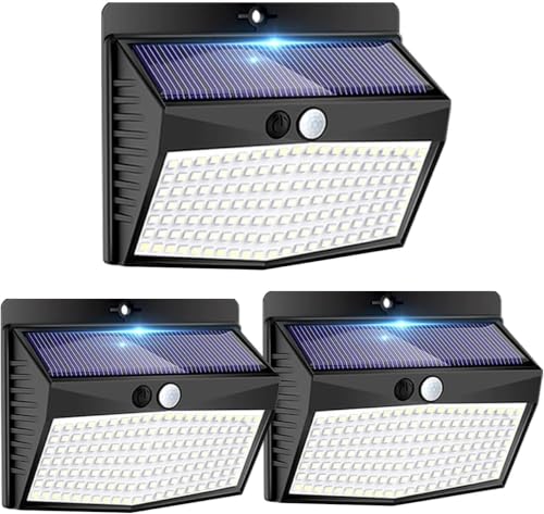 Peasur Solarlampen für Außen mit Bewegungsmelder, [3 Stück] Solarlampe Außen 180° Superhelle Solarleuchte mit Bewegungsmelder… – Ansicht 1