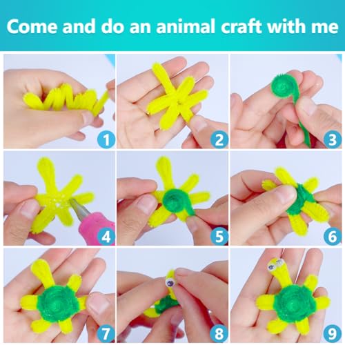 Image of IOOLEEM 500pcs Multi-Colored Pipe Cleaners Bulk for Crafts