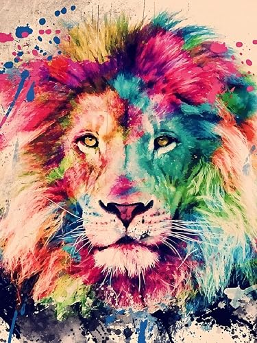 Puzzle 1000 Teile Erwachsene Bunter Löwe Puzzle 1000 Teile Tiere Jigsaw Puzzle Erwachsene 1000 Teile Fantasy Kunstmotive Impossible Klassische Puzzles als Geschenke und Wanddeko 70x50 cm