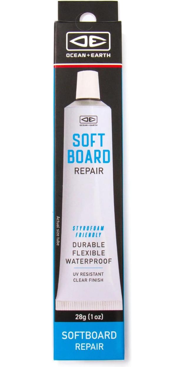Ocean and Earth Soft Board Repair 1oz - Bonds to soft board surfaces and styrofoam cores
