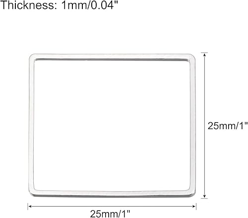 Miniatura 2 de MECCANIXITY Eslabón de aro cuadrado que rebordea, anillo hueco geométrico de la vinculación para la fabricación de