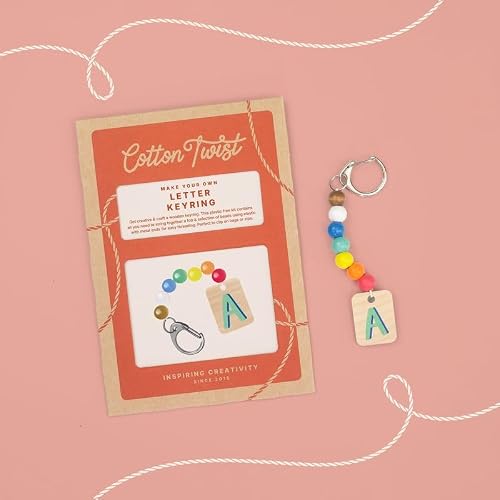 Cotton Twist Boys Letter Kids Keyring Making Craft Kit - Children Creative Keychain Designing Play Set For And Girls - Suitable For Ages 3+ - A