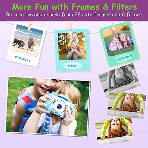 CADDLE & TOES Kids Digital Camera 1080P HD for 4+ to 12 Year Old Boys/Girls, Toddler Video Camera, Christmas/Birthday Gift (Blue-Bunny) - Image 4