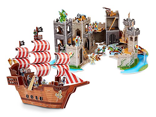 3D Puzzle Bundle - Pirate Ship and Castle