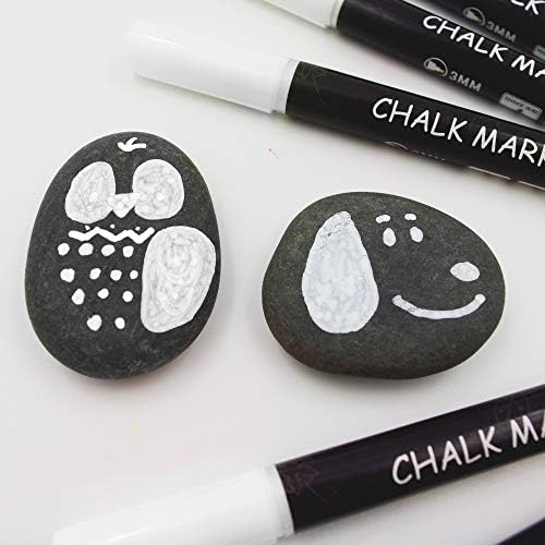 Liquid Chalk Pens Markers White Wet Erase Chalk Marker Pens 3mm Bullet Nibs for Blackboards, Chalkboard, Window, Glass, Signs and Mirrors - Pack of 4 by Ezigoo