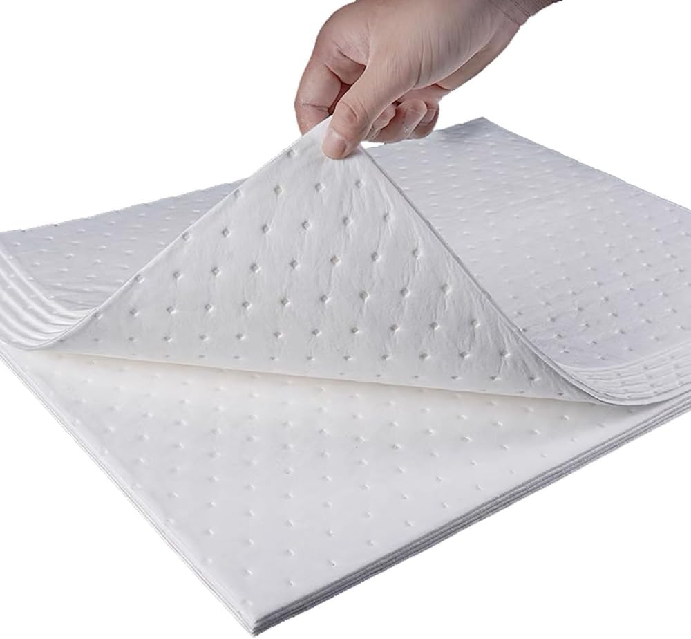 Tamponi Assorbenti Per Fuoriuscite, 100 Pezzi Fogli Assorbenti Olio Pesante 50x40 Cm Per Fuoriuscite D'olio Fogli Assorbenti Olio Tamponi Per Olio Per Casa, Garage, Cantina, Ristorante-100 Pieces||2mm
