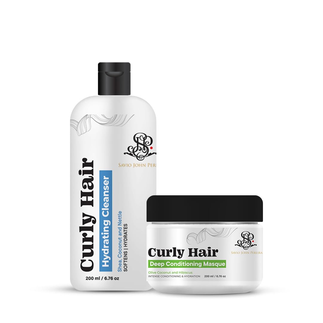 Prolixr Curly Hair Mask and Hydrating Cleanser Combo | Curly Hair Products | Magic hair care for curl | Hair care for curly hair | Shea Butter | Coconut | By Bollywood Hair Stylist Savio John Pereira