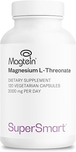 Supersmart - L-treonato de magnesio 2000 mg por día (Magtein) - Tronato de magnesio patentado y altamente biodisponible - Memoria, salud y atención