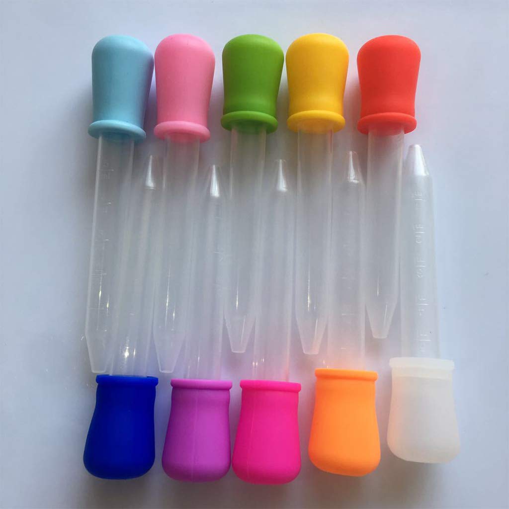 EINCORN 10 Pcs 5ml Plastic Droppers Squeeze Transfer Pipettes Dropper Liquid Eye Ear Graduated Pipette Dropper for UV Epoxy, 12.5cm, As the Picture Shows